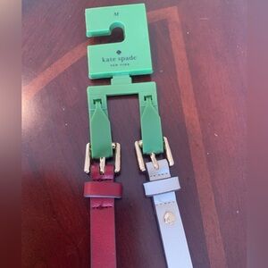 NWT Kate Spade Red and White Belt Duo